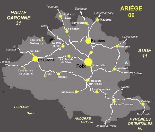 Carte de l'Arige, cartes des principales localits Art Antiquits de l'Arige